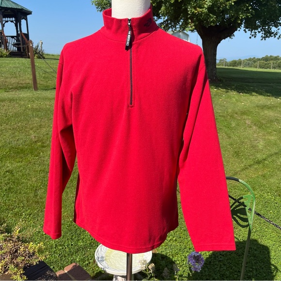 The North Face 1/4 Zip Red Lightweight Sweater Men's Size Medium - Picture 3 of 10